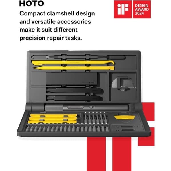 HOTO Precision Pro Elektrisk Skruvmejsel 48 i 1 med Magnetiska Bitar och Reparationsverktyg