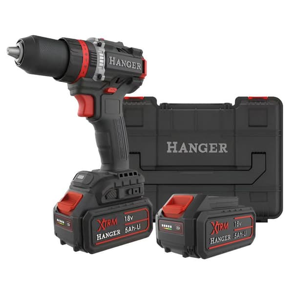 Sladdlös slagborrskruvdragare 18V DC18-90X5 + 2 batterier Li-Ion 5Ah + laddare + Hangbox - HÄNGARE - 400201