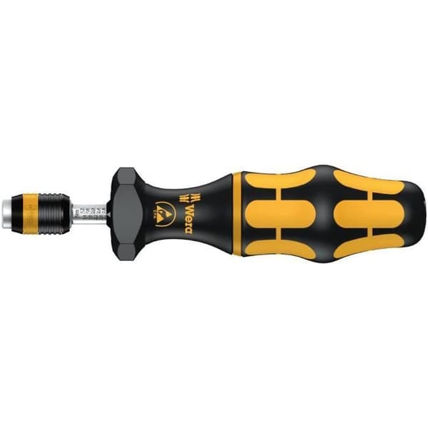 Wera 7432 Kraftform ESD, justerbart vridmomentsskydd med Rapidaptor snabblåsande chuck, 1/4 tum, 0,90 - 1,50 Nm -
