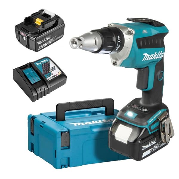 18V gipsskruvmejsel + 2 5Ah batterier + laddare + MAKPAC box - MAKITA - DFS452RTJ