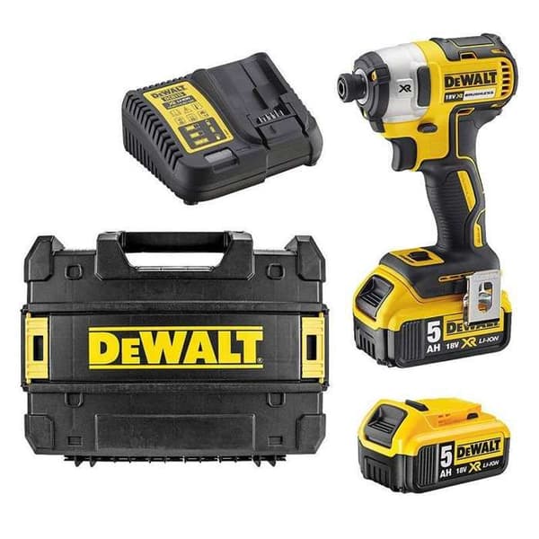 18V XR Borstlös slagskruvmejsel + 2 5Ah batterier + laddare + T-STAK box - DEWALT - DCF887P2-QW