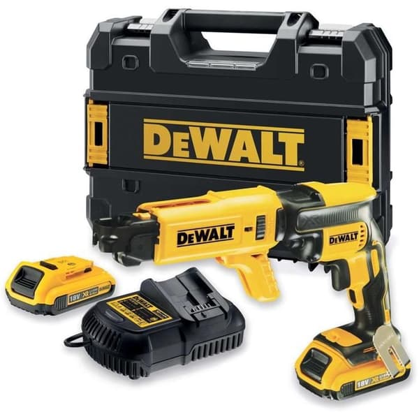18V gipsskruvmejsel + 2 2Ah batterier + laddare + TSTAK box - DEWALT - DCF620D2K-QW