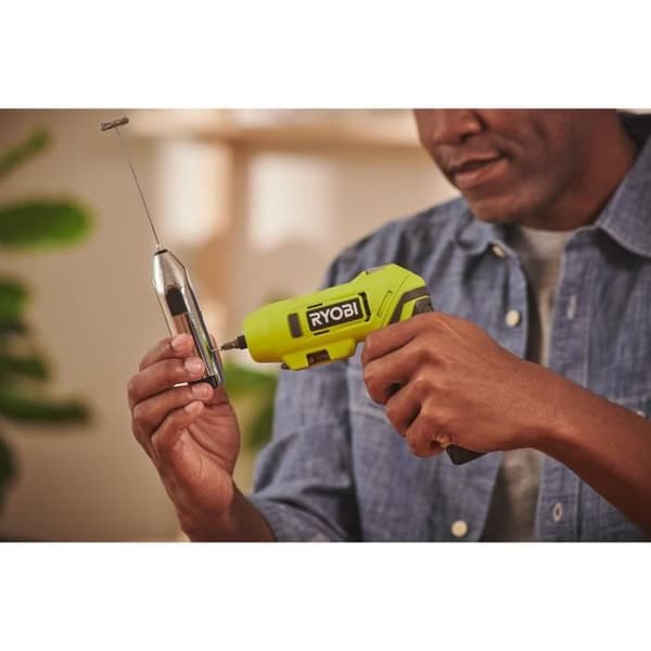 Skruvdragare 4V - RYOBI - RSDP4-120G - 5 Nm - 1 hastighet - LED - Snabbt vrid - USB-C - Batteri 2,0 Ah - 2 bitar