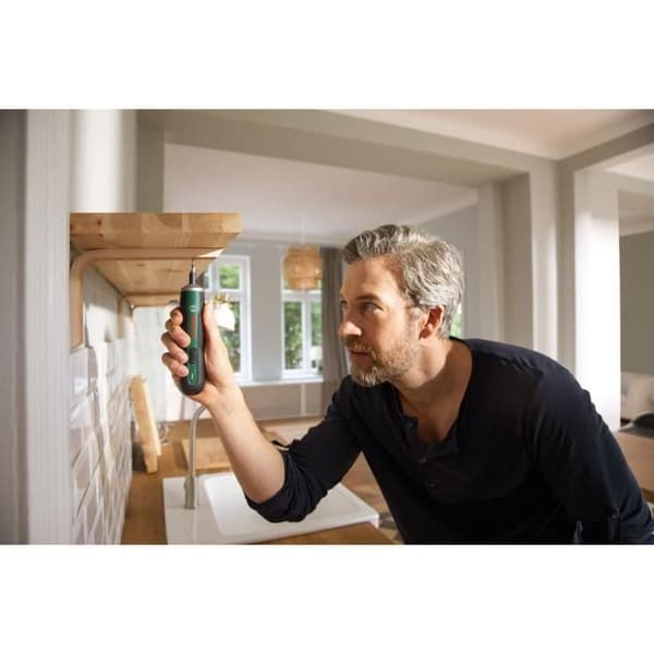 Bosch ergonomisk sladdlös skruvmejsel - PushDrive (integrerad 3,6V - 1,5Ah, Micro USB-laddning, levereras med 32 skruvmejselbitar)