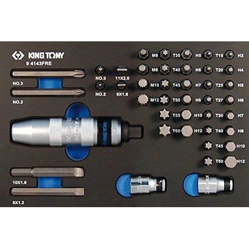 KING TONY 94143FRE Evawave Impact Driver bricka med bits, set med 43