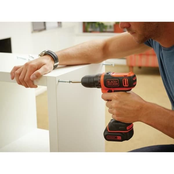 BLACK+DECKER BDCDD12-QW sladdlös skruvmejsel - 10,8 V - 1,5 Ah - 1 batteri - Laddare ingår
