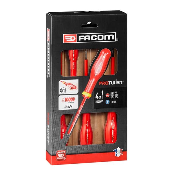 FACOM ProTwist isolerad skruvmejselsats - 1000 V - 5 st - ATP.J5VE