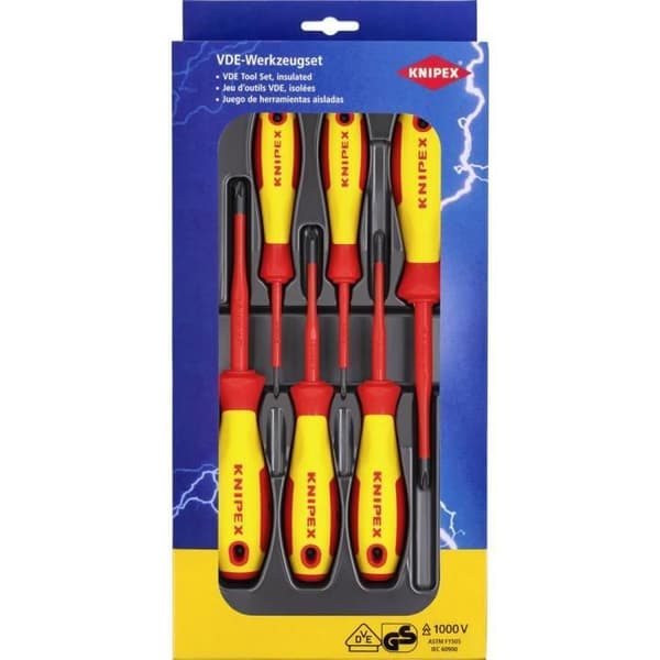 Skruvmejselset - KNIPEX - 00 20 12 V03 - Pozidriv skruvar - Phillips skruvar - 6 st.