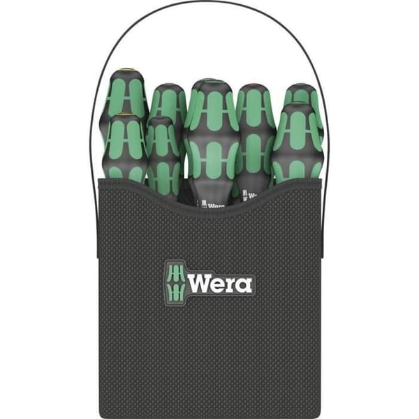 Wera Kraftform skruvmejselsats 2go 300 05004313001 11 stycken för verkstadshålsskruvar, Pozidrivskruvar, Philli-huvud