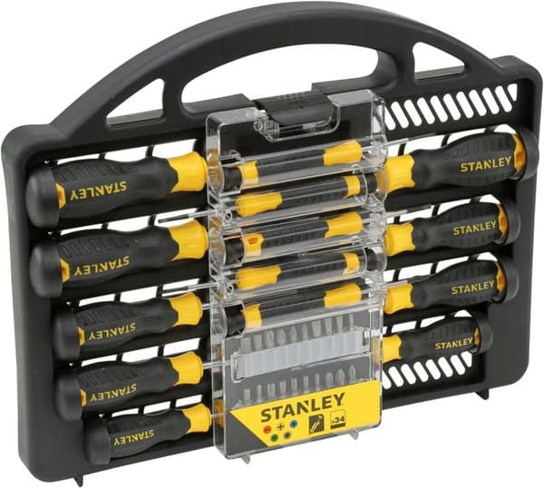 Stanley set med 34 skruvmejslar