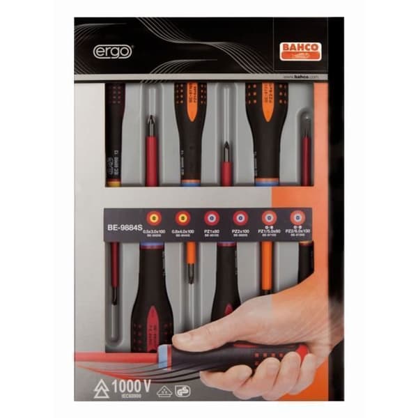 Bahco Set med 6 isolerade ERGO-skruvmejslar, 450 g - BE-9884S