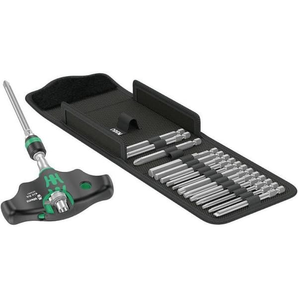 Wera Kraftform Kompakt 400 RA Set 1 Bits skruvmejsel set 17 delar Phillips cross point, Pozidriv skruvar, TORX, 6-punkts i