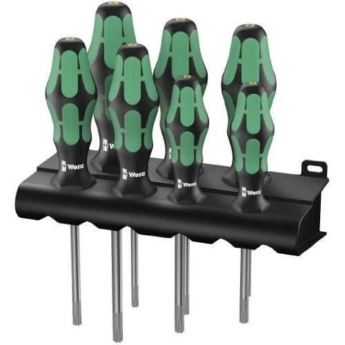WERA Kraftform Plus 367/7 HF 7-delad Torx-skruvmejselset med plastförvaringshållare