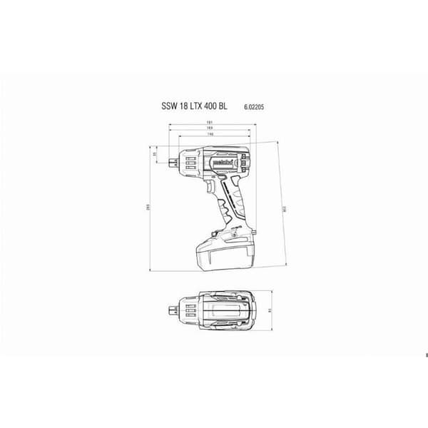 Sladdlös slagskruvmejsel - Metabo - SSW 18 LTX 400 BL - 2 18V 4Ah batterier - Borstlös motor - 12 hastigheter