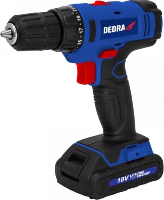 Skruvdragare - urvridare Dedra - DED7880 - Borrskruvdragare 18 V 1 batteri 1,5 Ah