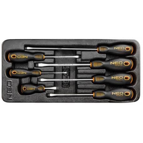 NEO TOOLS 84-231 platt skruvmejselinsats 7 stycken
