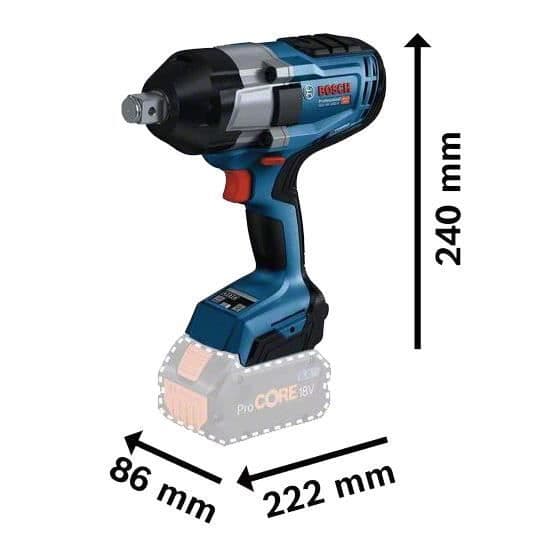 18V GDS 18V-1050 H Professionell 18 V slagnyckel + 2 Procore 8 Ah batterier + laddare + L-Boxx - BOSCH - 06019J8502