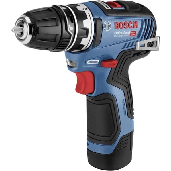 Bosch Professional GSR 12V-35 FC bore-/skruetrækker + bits + 2 batterier 12V 3,0 Ah + 1 oplader, Lboxx - 06019H3009