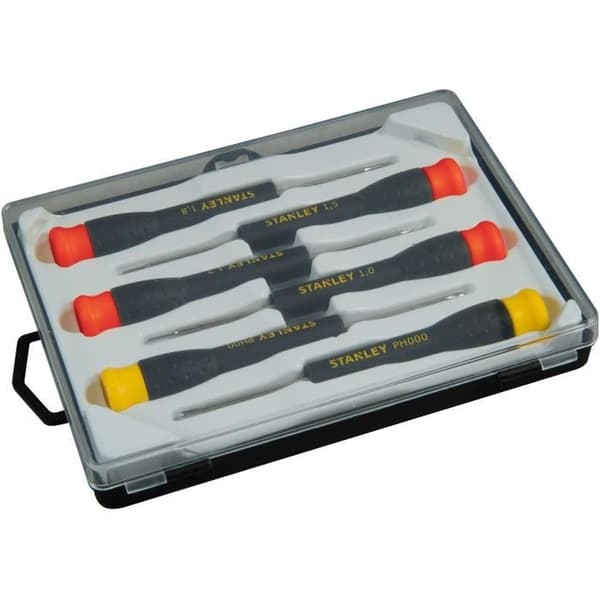 Set med 6 mikroskruvmejslar - STANLEY - STHT0-62631 - 4 spår + 2 Phillips