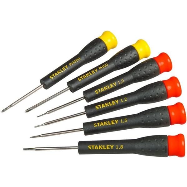 Set med 6 mikroskruvmejslar - STANLEY - STHT0-62631 - 4 spår + 2 Phillips