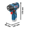 Miniatyrbillede 3 af 4: Bosch Professional GDS 12V-115 slagnøgle + 2 x 3,0 Ah batterier + L-BOXX - 06019E0103