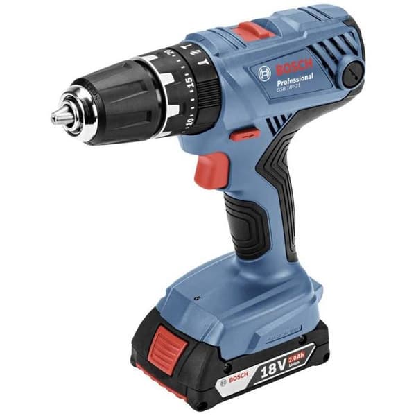 Bosch Professional GSB 18V-21 slagboremaskine + 2 x 2,0Ah batterier + 35mm LBOXX - 06019H1107