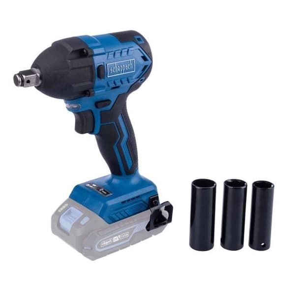 BC-IW350-X batteridrevet slagnøgle - 1/2 børsteløs 180Nm/350Nm 3600 slag/min + 3 toppe - SCHEPPACH 20V IXES - uden batteri eller oplader