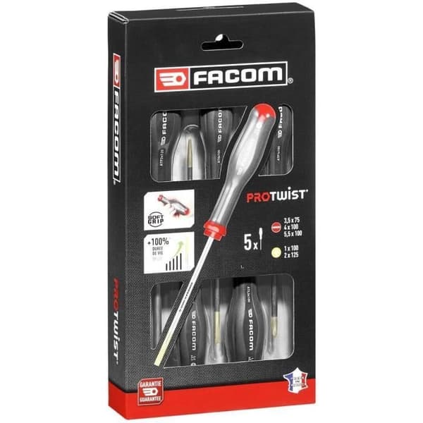 FACOM Protwist Skruetrækkersæt - AT.5PB (3 hul + 2 Prozidriv)