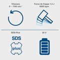 Pikkukuva 5 / 6: Akkuporakone C-RHD130-X - 1,3 J 6000 iskua/min + poranterät, tarvikkeet, laukku - SCHEPPACH 20V IXES - ilman akkua tai laturia