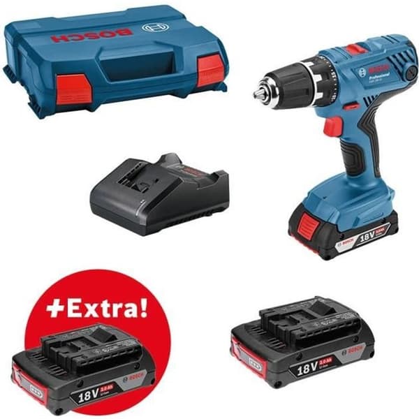 Bosch Professional GSR 18V-21 bore-/skruemaskine + 3 x 2,0Ah batterier + GAL 18V-20 oplader - 0615990L88