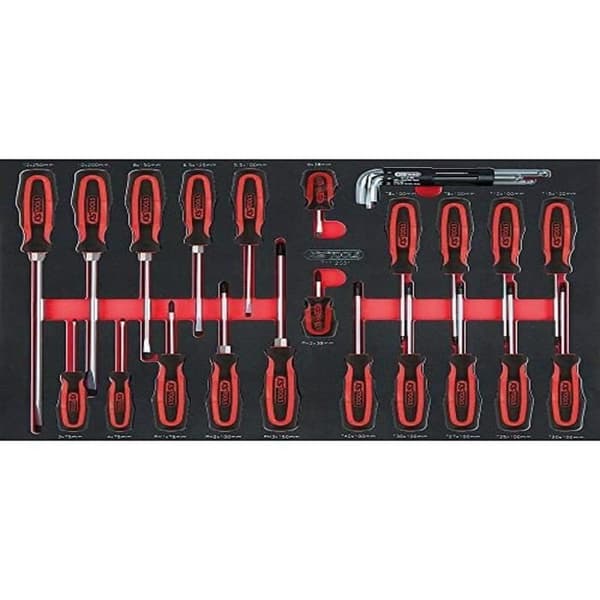 KS Tools 7111029 SCS Set av skruvmejslar, 29 delar, 11 Systemmatta
