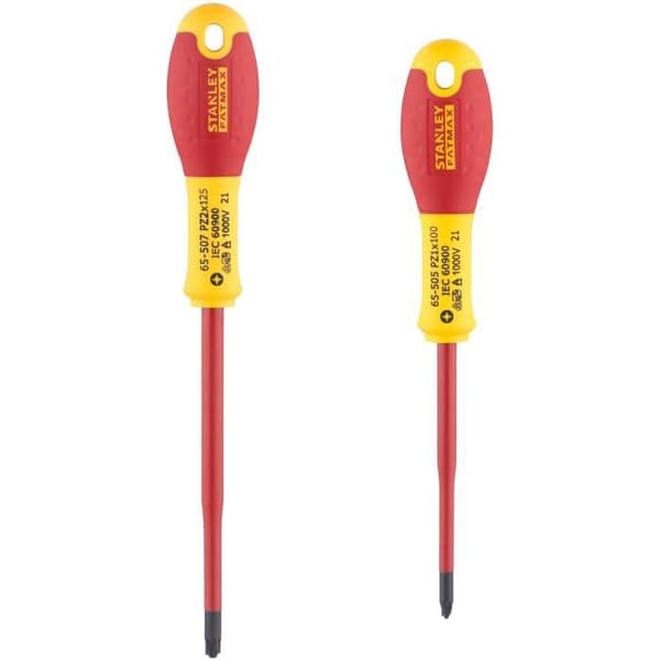 Sats med 2 skruvmejslar - STANLEY FATMAX - FMHT0-62649 - Isolerade kopplingsplintar 1000V - PZ1X100 + PZ2X125