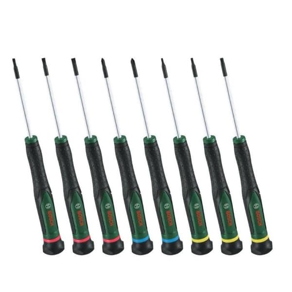 Bosch 8-delt skruetrækkersæt (til gør-det-selv/modellering/håndværk, præcise og magnetiske bits PH/TX/HEX/Slotted)