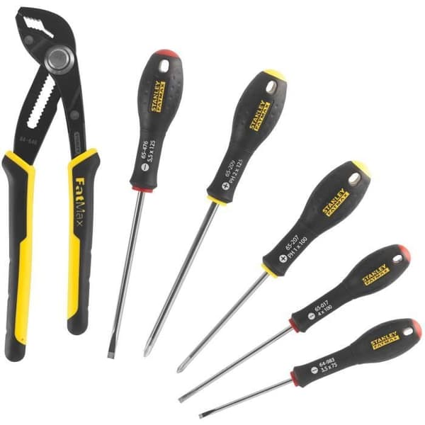 6-delars verktygssats - - STANLEY FATMAX - FMHT0-62639 - 250 mm låsbar multigreppstång + elektrikerskruvmejsel + Phillips