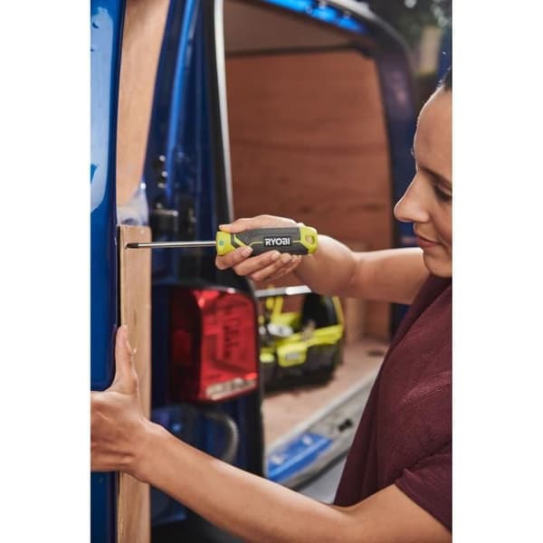 RYOBI 4-osainen magneettiruuvimeisselisarja - RHSDS4PC - PH1, PH2, SL4, SL5.5 - Ergonomiset liukumattomat kahvat