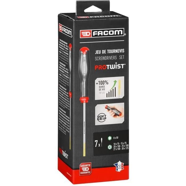 Sæt med 7 PROTWIST Torx og modstandsskruetrækkere - FACOM - ATXR.J7PB
