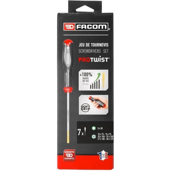 Sæt med 7 PROTWIST Torx og modstandsskruetrækkere - FACOM - ATXR.J7PB