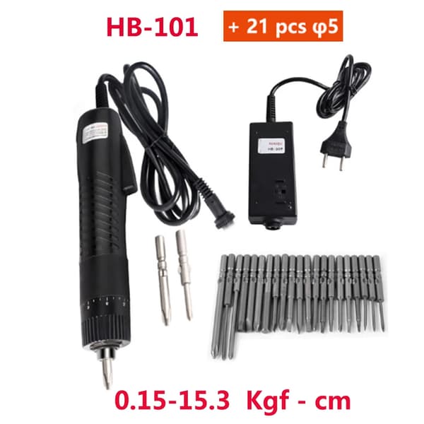 Elektrisk Skruetrækker, Justerbart Moment 1-10 Kgf-cm, Høj Hastighed 1300 RPM,HB-101-5mm 21pbits