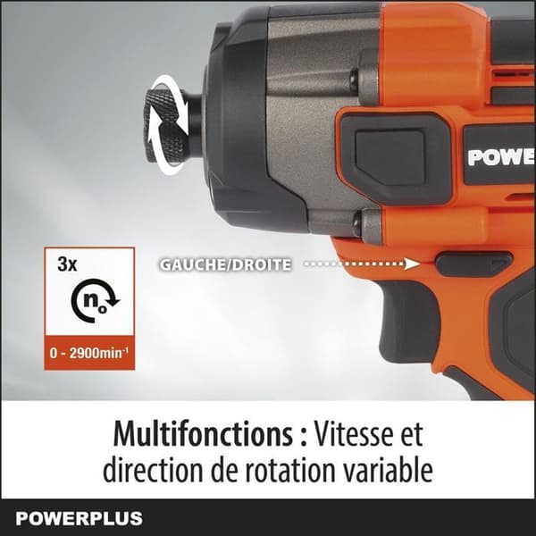 20V 180Nm sladdlös slagskruvdragare - DUAL POWER POWDP20100 - Levereras utan batteri eller laddare