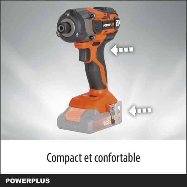 20V 180Nm sladdlös slagskruvdragare - DUAL POWER POWDP20100 - Levereras utan batteri eller laddare