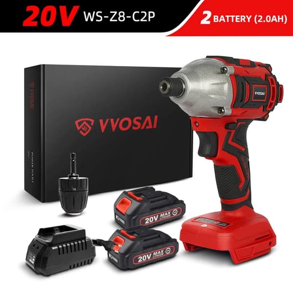 Elektrisk skruvdragare, 300NM borstlös batteri, uppladdningsbar slagborr., 20V WS-Z8-C2P, EU