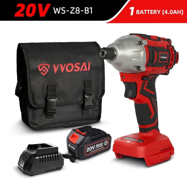 Elektrisk skruvdragare, 300NM borstlös batteri, uppladdningsbar slagborr., 20V WS-Z8-B1, EU