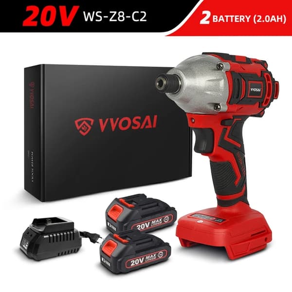 Elektrisk skruvdragare, 300NM borstlös batteri, uppladdningsbar slagborr., 20V WS-Z8-C2, EU