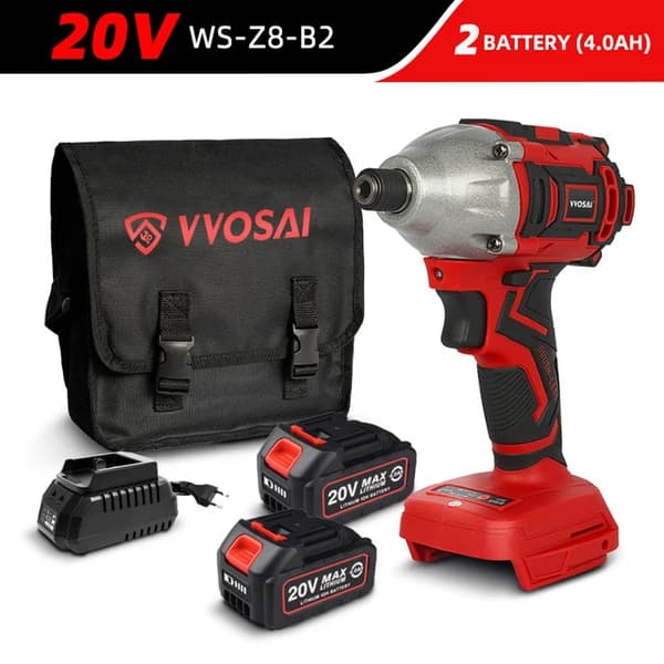 Elektrisk skruvdragare, 300NM borstlös batteri, uppladdningsbar slagborr., 20V WS-Z8-B2, EU