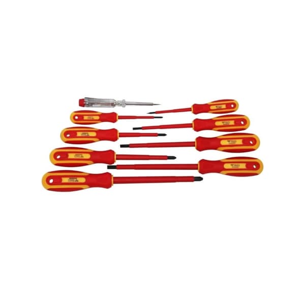 VDE skruetrækkersæt fladt og PH Phillip 9 del, Brilliant Tools
