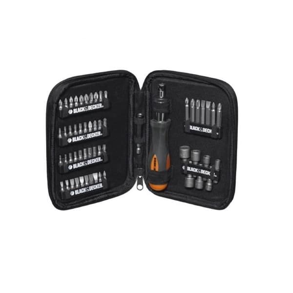 BLACK+DECKER Spärrskruvmejsellåda - A7104-XJ - 56 tillbehör