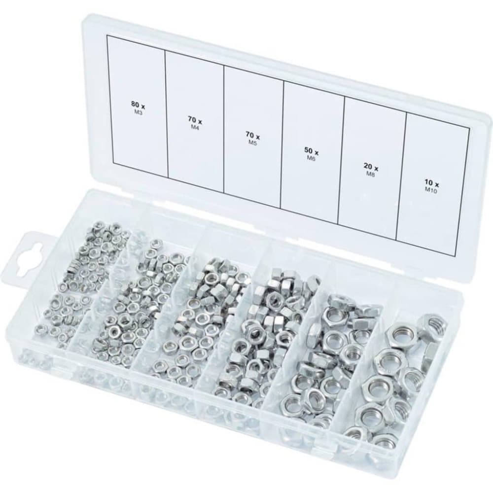 KS Tools Muttere 300 stk metrisk M3-M10 rustfritt stål
