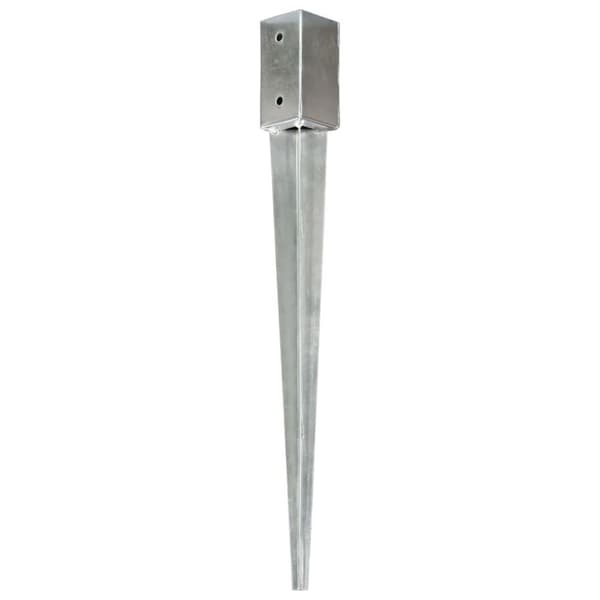 vidaXL jordpløkker 6 stk. 7 x 7 x 75 cm galvaniseret stål sølvfarvet