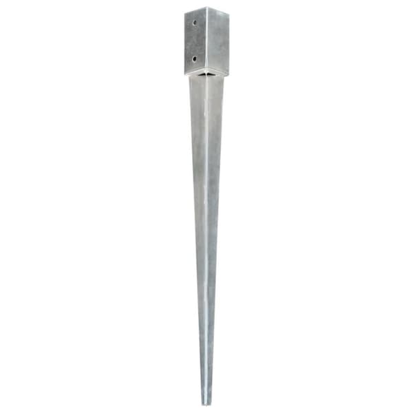 vidaXL jordpløkker 12 stk. 7 x 7 x 90 cm galvaniseret stål sølvfarvet