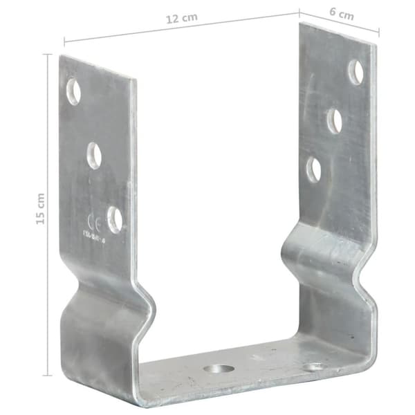 vidaXL Jordankare 6 st silver 12x6x15 cm galvaniserat stål